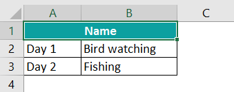 Merge Cells in Excel Intro Example