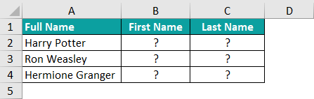 Split Cells in Excel Example 3