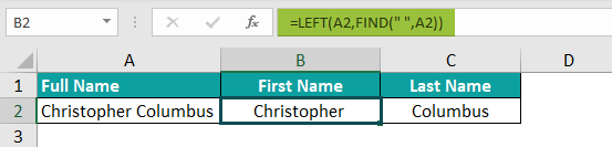 Split Cells in Excel Example 4.4