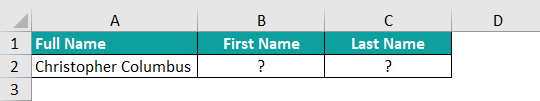 Split Cells in Excel Example 4