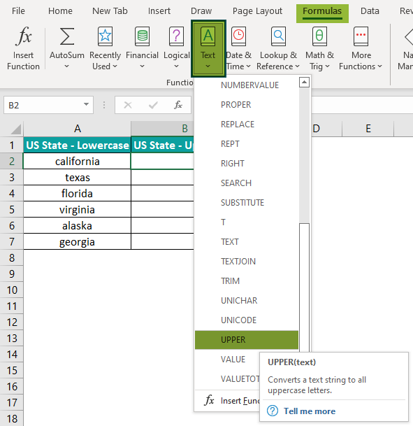 Change Case in Excel Lower to Upper.2