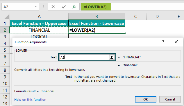 Change Case in Excel Upper to Lower.3