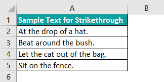 Strikethrough in Excel Example 1