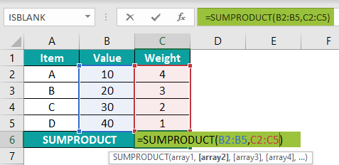 Weighted Average In Excel Example 1.3