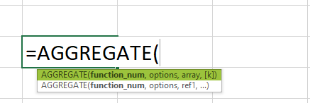 AGGREGATE syntax 1
