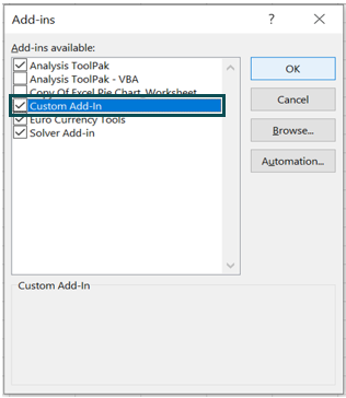Custom Add-in