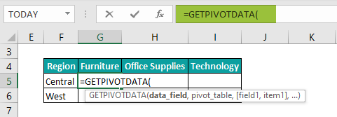 GetPivotData In Excel Example 2.2
