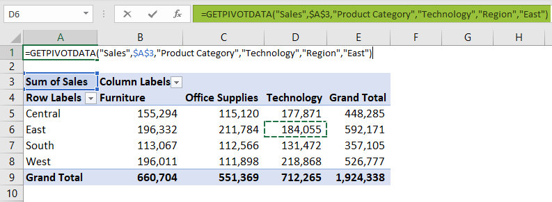 GetPivotData In Excel Intro.1