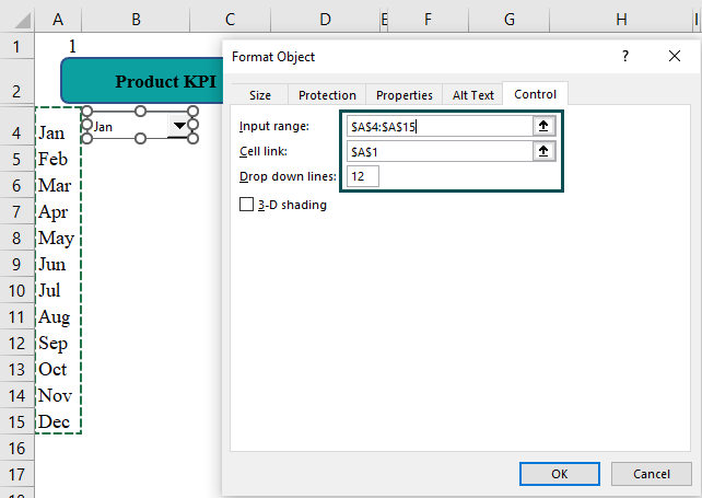 KPI Dashboard in Excel Example 2.4