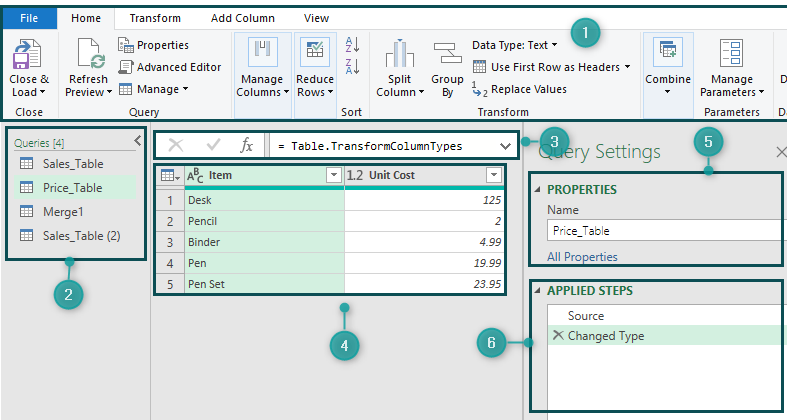 Power query element