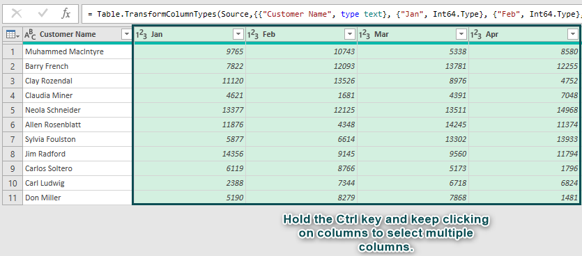 Power query in excel Example 3.2