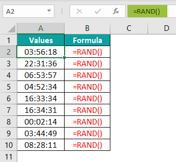RAND Excel Function Example 3.3