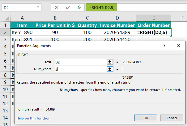 RIGHT Function In Excel How to Use.1 - 3