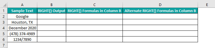 RIGHT Function In Excel Intro