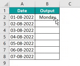 Weekdays Example 1.3