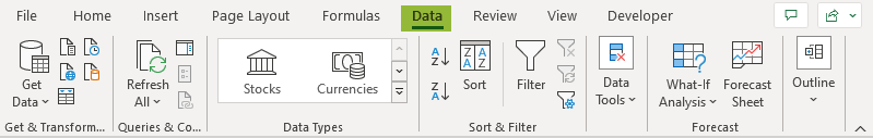 data tab