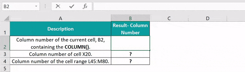 COLUMN Function in Excel -2