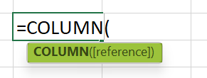 COLUMN Function in Excel Syntax