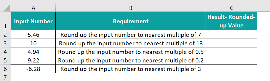 Ceiling Function in Excel