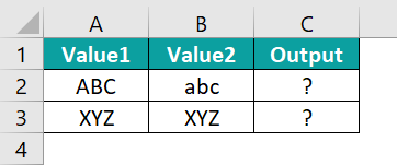 Excel EXACT Function - Example 3