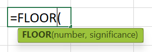 FLOOR Function in excel Syntax
