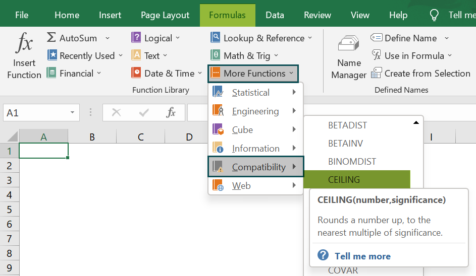 How to use CEILING Function in Excel