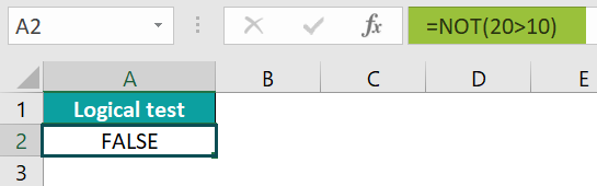 NOT Excel Function