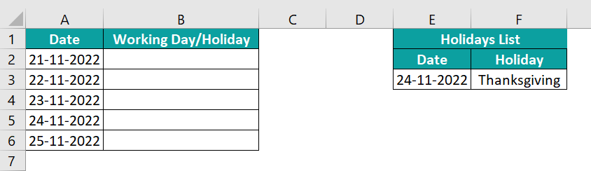 Workday Excel Function - Example 2