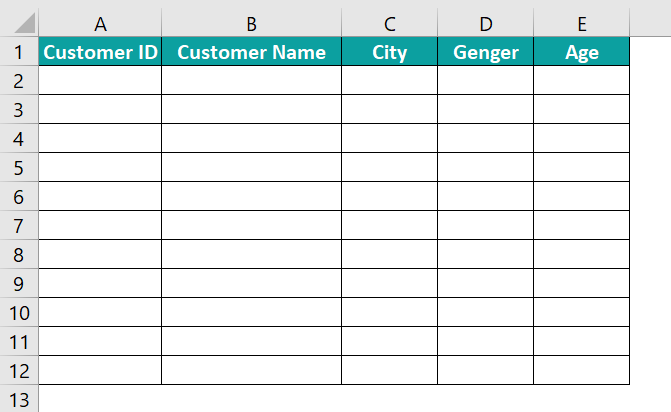 Database in Excel - Example 2 - 1