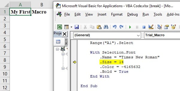 Execute macro Line - 5th execution