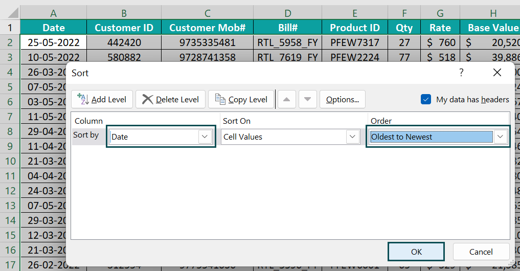 How to maintain database in excel - Step 1a