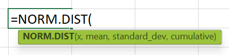 NORM.DIST Excel Function - Syntax