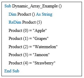 VBA dynamic array -Redim -assign values