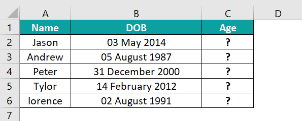 YEARFRAC in Excel - Example 1