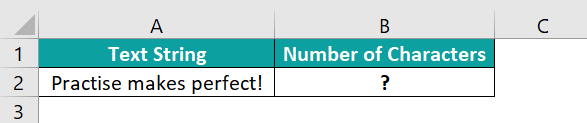 Count Characters in Excel - Example 2