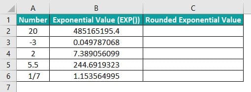 Exponential Excel Function Example 3