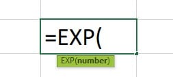 Exponential Excel Function - Formula