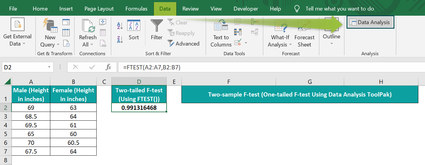 Using Data Analysis ToolPak - Step 1