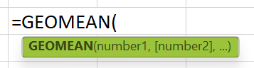 GEOMEAN Excel Function - Syntax