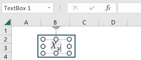 How to type a subscript using equation option - Step 3b