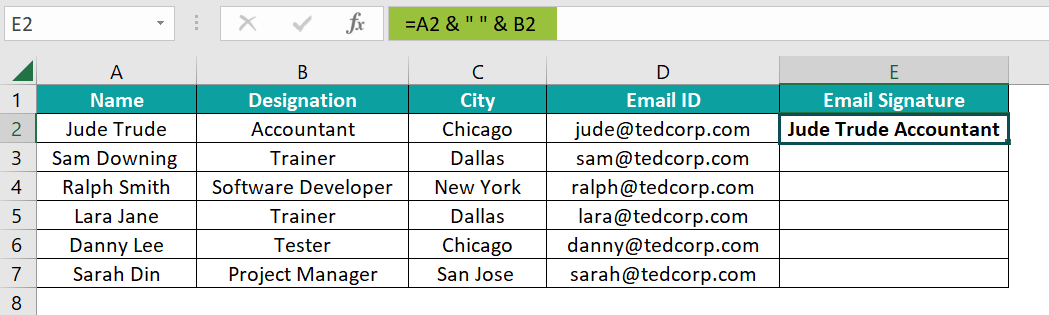Using CHAR(10) formula - Step 1