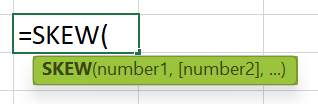 SKEW Excel Function Formula Syntax