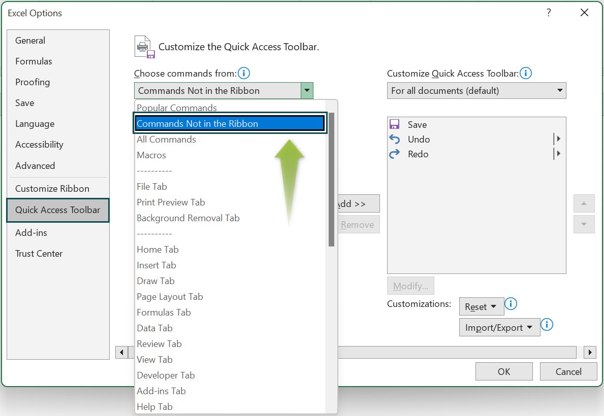 Quick Access Toolbar - Step 2