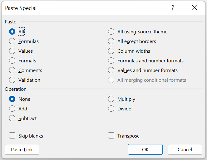 Using paste Special Method - 3