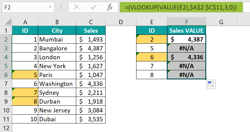 VLOOKUP not working with text - 3