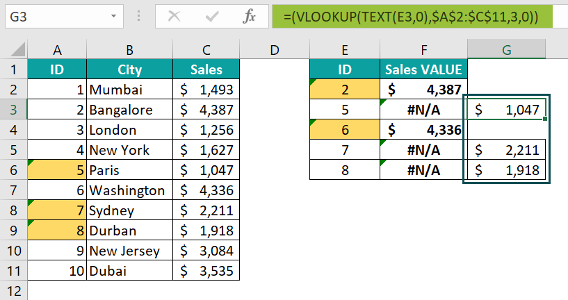 VLOOKUP not working with text - 4