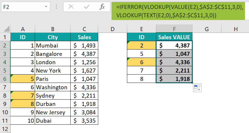 VLOOKUP not working with text - 5