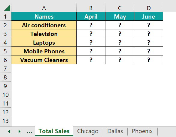 3D Reference in Excel - Basic Example