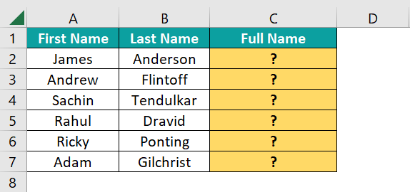 CONCATENATE Formula in Excel