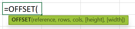 Advanced Excel Formulas - OFFSET Formula Syntax